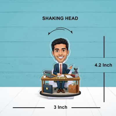 Personalized Chartered Accountant Bobblehead Caricature Gift for CA CA Gift for Students, Aspirants Thankyou Gift for Ca Battery Powered Moving Head for Home Decor & Office Desk